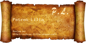 Petres Lilla névjegykártya